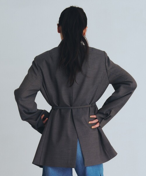 UNITED TOKYO（ユナイテッドトウキョウ）の「【新作】スタンドカラーテーラードジャケット｜オフィスカジュアル/オケージョン/春服（テーラードジャケット・レディース・ブラウン/マルチ・1/2）」の17枚目の写真