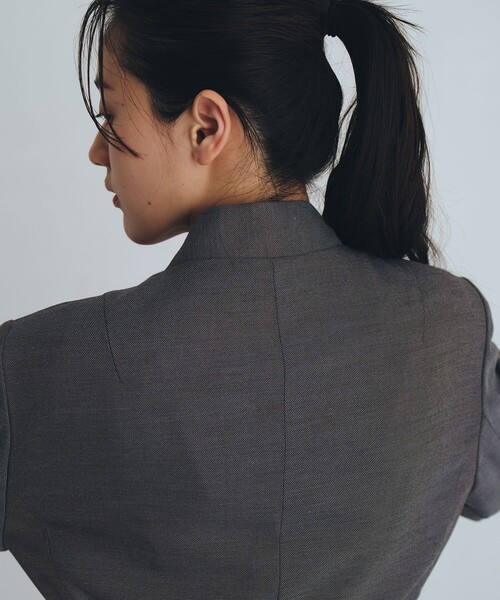 UNITED TOKYO（ユナイテッドトウキョウ）の「【新作】スタンドカラーテーラードジャケット｜オフィスカジュアル/オケージョン/春服（テーラードジャケット・レディース・ブラウン/マルチ・1/2）」の22枚目の写真