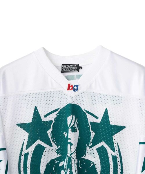HYSTERIC GLAMOUR（ヒステリックグラマー）の「BANANA GIRL ホッケーシャツ（Tシャツ/カットソー・メンズ・ホワイト/ブルー/ブラック・X-LARGE/LARGE/MEDIUM/SMALL）」の5枚目の写真