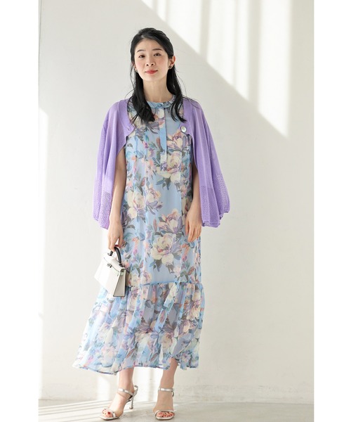 cawaii(カワイイ)の「暖かな日差しに花開くシアーミディアムワンピース(インナー付き)(ワンピース・レディース・ブルー・L~LL/S~M)」の10枚目の写真