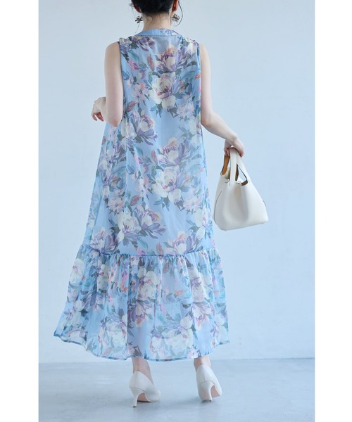 cawaii(カワイイ)の「暖かな日差しに花開くシアーミディアムワンピース(インナー付き)(ワンピース・レディース・ブルー・L~LL/S~M)」の11枚目の写真