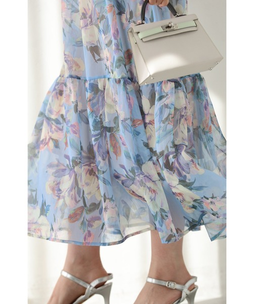 cawaii(カワイイ)の「暖かな日差しに花開くシアーミディアムワンピース(インナー付き)(ワンピース・レディース・ブルー・L~LL/S~M)」の12枚目の写真