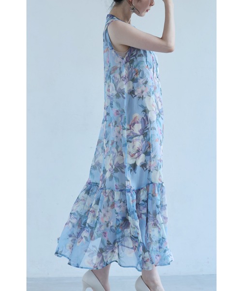 cawaii(カワイイ)の「暖かな日差しに花開くシアーミディアムワンピース(インナー付き)(ワンピース・レディース・ブルー・L~LL/S~M)」の16枚目の写真
