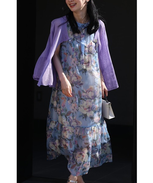 cawaii(カワイイ)の「暖かな日差しに花開くシアーミディアムワンピース(インナー付き)(ワンピース・レディース・ブルー・L~LL/S~M)」の19枚目の写真