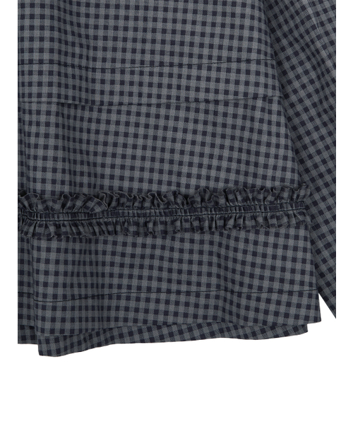 TUOMIO（トゥオミオ）の「RUFFLE CHECK SHIRT [NAVY]（シャツ/ブラウス・レディース・その他・2/1）」の5枚目の写真