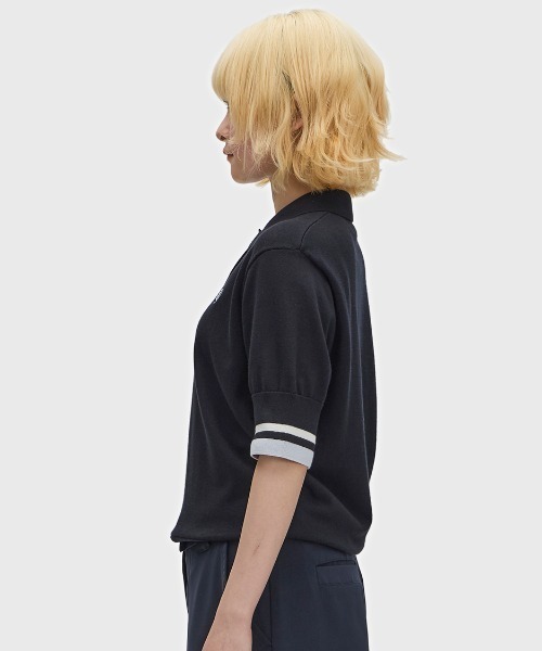 Bold Tipped Knitted Shirt／ボールドティップラインニットポロシャツ