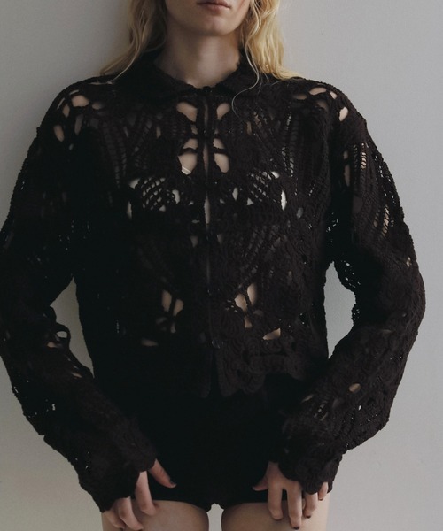 anuke（アンヌーク）の「Embroidery Over Shirts（シャツ/ブラウス・レディース・アイボリー/ブラウン・FREE）」の10枚目の写真