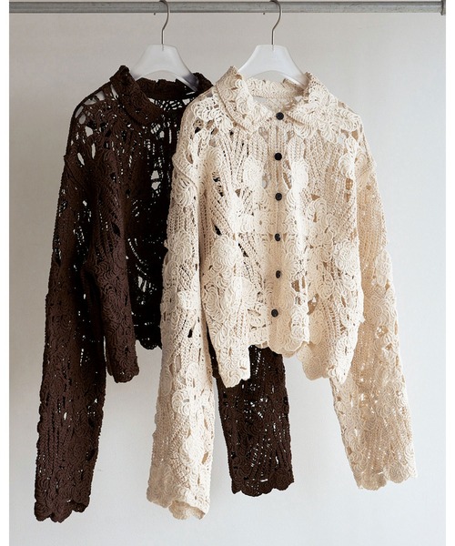 anuke（アンヌーク）の「Embroidery Over Shirts（シャツ/ブラウス・レディース・アイボリー/ブラウン・FREE）」の11枚目の写真