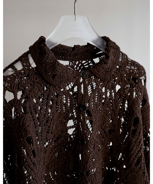 anuke（アンヌーク）の「Embroidery Over Shirts（シャツ/ブラウス・レディース・アイボリー/ブラウン・FREE）」の15枚目の写真