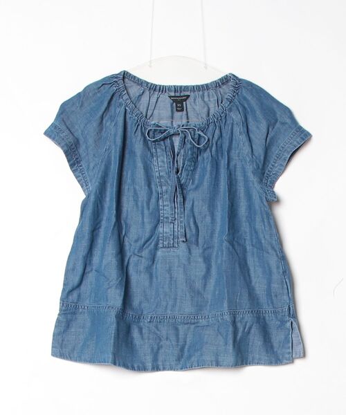 BANANA REPUBLIC FACTORY STORE(バナナリパブリック ファクトリーストア)の「BANANA REPUBLIC FACTORY STORE シャンブレー シャーリング ポップオーバー トップ(シャツ/ブラウス・レディース・インディゴブルー・XS/L/M/S)」の6枚目の写真