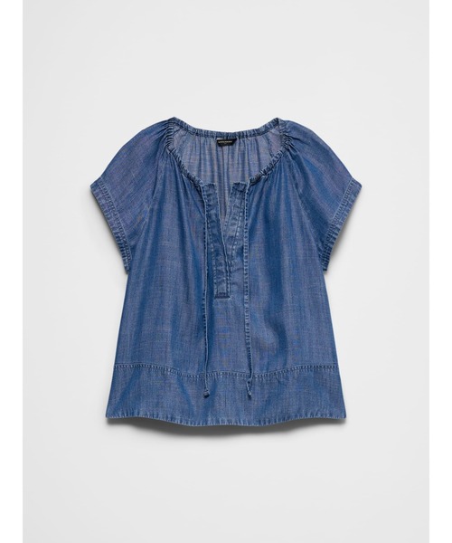 BANANA REPUBLIC FACTORY STORE(バナナリパブリック ファクトリーストア)の「BANANA REPUBLIC FACTORY STORE シャンブレー シャーリング ポップオーバー トップ(シャツ/ブラウス・レディース・インディゴブルー・XS/L/M/S)」の5枚目の写真