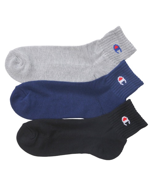 Champion（チャンピオン）の「【Champion/チャンピオン】メンズ 3足組 クォーターレングスソックス【ハーフパイル】（ソックス/靴下・メンズ・ブラック/ヘザーグレー/ホワイト/その他・M/S/L/FREE）」の4枚目の写真