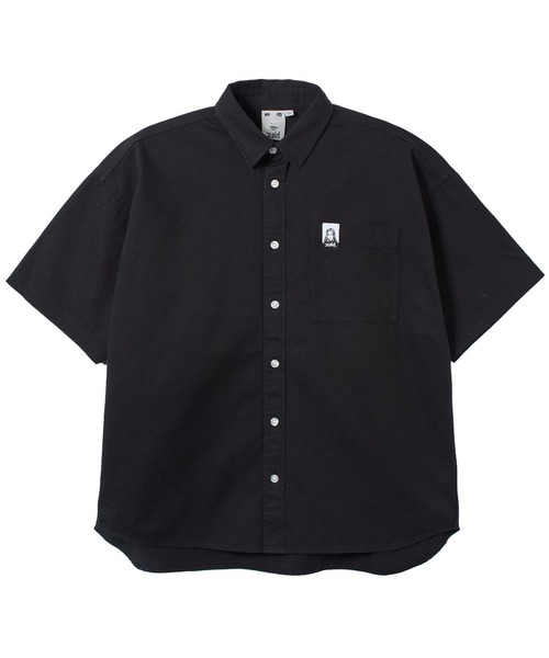 X-girl(エックスガール)の「FADED FACE LABEL S/S SHIRT(シャツ/ブラウス・レディース・ブラック/ベージュ/オレンジ・S/M)」の2枚目の写真