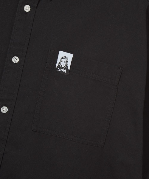 X-girl(エックスガール)の「FADED FACE LABEL S/S SHIRT(シャツ/ブラウス・レディース・ブラック/ベージュ/オレンジ・S/M)」の10枚目の写真