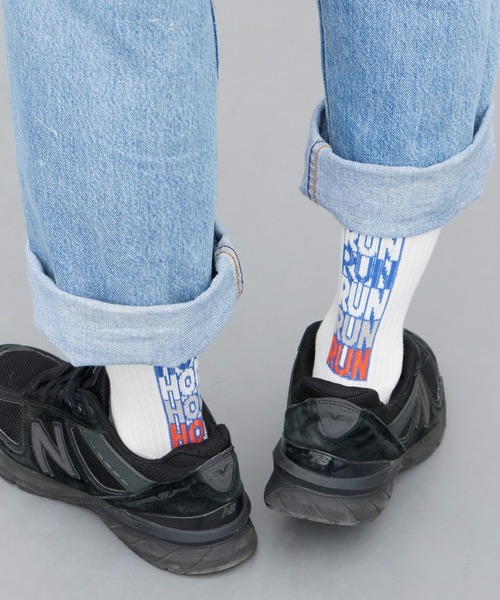 ROSTER SOX(ロスターソックス)の「ROSTER SOX/ロスターソックス HOME RUN リブ編み ロゴ刺繍 クルーソックス 2026年 夏 夏服(ソックス/靴下・メンズ・ホワイト/ブラック/ベージュ・25-27CM)」の2枚目の写真