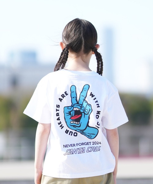 SANTA CRUZ(サンタクルーズ)の「【ムラサキスポーツ限定】SANTA CRUZ/サンタクルーズ キッズ 半袖 Tシャツ バックプリント PEACE FOR NOTO SS TEE 502262409(Tシャツ/カットソー・キッズ・ホワイト/ブラック・130cm/140cm/150cm)」の1枚目の写真