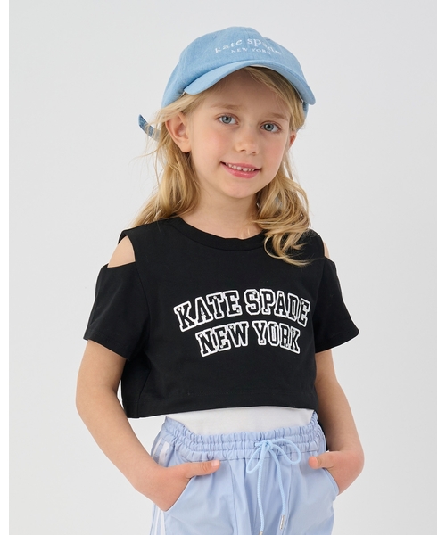 kate spade new york kids（ケイトスペードニューヨーク）の「ロゴカットソー＆キャミソールセット（アンサンブル・キッズ・オフホワイト/ブラック・140cm/130cm/160cm/120cm/150cm）」の2枚目の写真