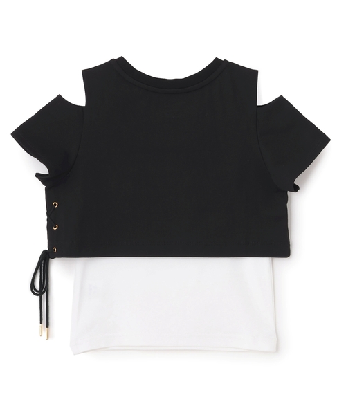 kate spade new york kids（ケイトスペードニューヨーク）の「ロゴカットソー＆キャミソールセット（アンサンブル・キッズ・オフホワイト/ブラック・140cm/130cm/160cm/120cm/150cm）」の3枚目の写真