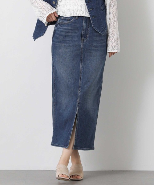D&G ドルガバ デニムタイトスカート ベルト付 イタリア製 ネイビー　ミモレ丈 Healthyタイトスカート（デニムスカート）｜Healthy denim