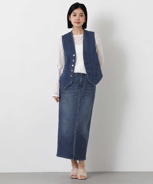 Healthy denim(ヘルシーデニム)の「Healthyタイトスカート(デニムスカート・レディース・ブルー系・FREE)」の2枚目の写真