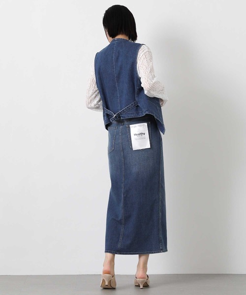 Healthy denim(ヘルシーデニム)の「Healthyタイトスカート(デニムスカート・レディース・ブルー系・FREE)」の4枚目の写真