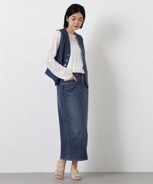 Healthy denim(ヘルシーデニム)の「Healthyタイトスカート(デニムスカート・レディース・ブルー系・FREE)」の6枚目の写真