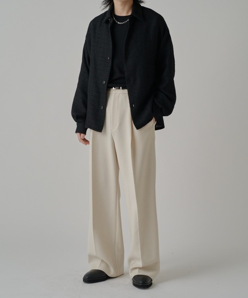 Lui's（ルイス）の「ジョーゼットタックワイドパンツ（その他パンツ・メンズ・ベージュ/ブラック/オフホワイト・S/M）」の8枚目の写真