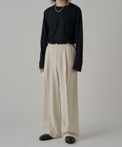 Lui's（ルイス）の「ジョーゼットタックワイドパンツ（その他パンツ・メンズ・ベージュ/ブラック/オフホワイト・S/M）」の10枚目の写真