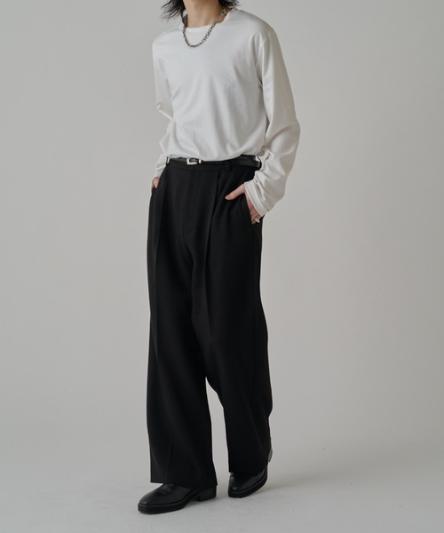 Lui's（ルイス）の「ジョーゼットタックワイドパンツ（その他パンツ・メンズ・ベージュ/ブラック/オフホワイト・S/M）」の17枚目の写真