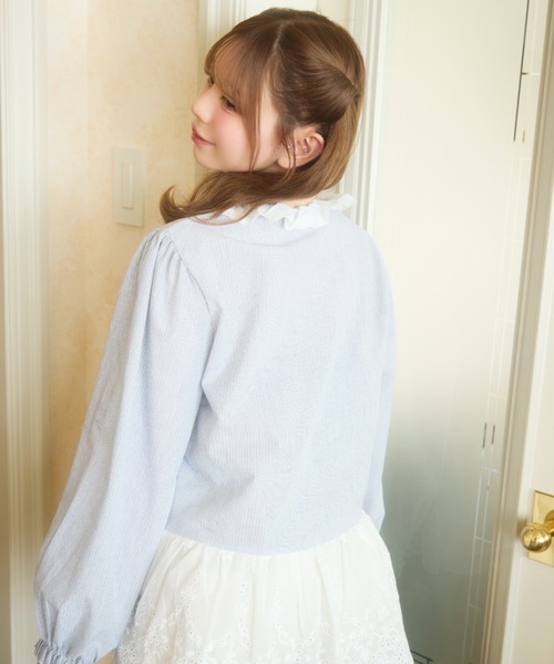 TITTY&CO.（ティティーアンドコー）の「レース切り替えブラウス（シャツ/ブラウス・レディース・ライトブルー/ホワイト/ブルー・FREE）」の12枚目の写真