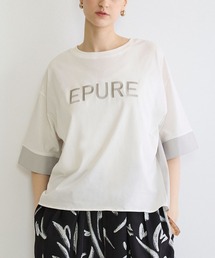 異素材使いプリントTシャツ