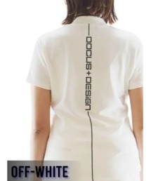 A AMEL（エイメル）の「DOCUS（ドゥーカス） レディース モックネック 半袖 ゴルフシャツ バックロゴプリント スタイリッシュ ストレッチ ゴルフウェア（ゴルフグッズ）」