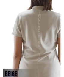 A AMEL（エイメル）の「DOCUS（ドゥーカス） レディース モックネック 半袖 ゴルフシャツ バックロゴプリント スタイリッシュ ストレッチ ゴルフウェア（ゴルフグッズ）」