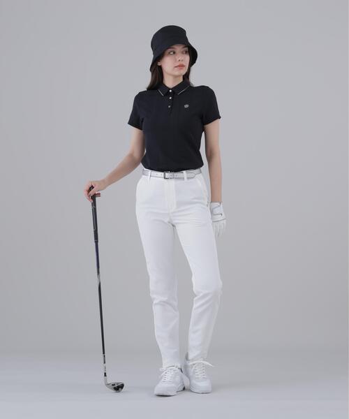 St ANDREWS（セントアンドリュース）の「縄柄リンクス半袖シャツ (WOMENS)（ポロシャツ・レディース・ブラック/ホワイト・M/S）」の4枚目の写真