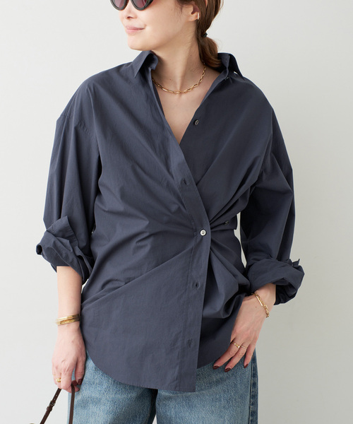 Deuxieme Classe(ドゥーズィエムクラス)の「*Freestyle シャツ(シャツ/ブラウス・レディース・ホワイト/ネイビー・FREE)」の2枚目の写真