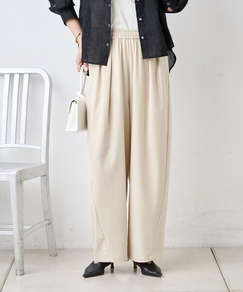 Jena espace merveilleux（ジェナ　エスパスメルヴェイユ）の「テンセルカーブラインパンツ（その他パンツ・レディース・ブラック/ブルー/ベージュ・FREE）」の2枚目の写真