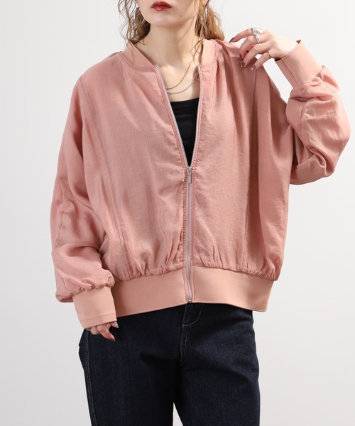 EGLANTINE（エグランティーヌ）の「EGLANTINE シアージャケット長袖（ブルゾン・レディース・ベージュ/ピンク/グレー/ネイビー・38）」の14枚目の写真