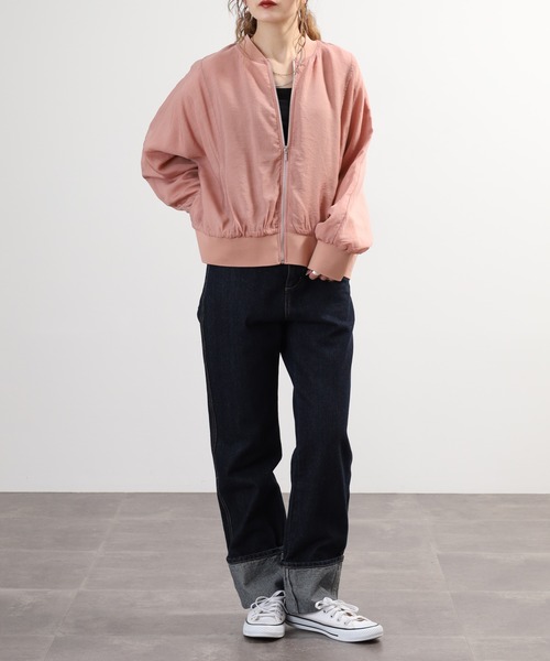 EGLANTINE（エグランティーヌ）の「EGLANTINE シアージャケット長袖（ブルゾン・レディース・ベージュ/ピンク/グレー/ネイビー・38）」の19枚目の写真