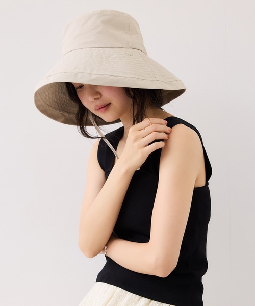 VIS(ビス)の「【好評につき追加決定!】【WEB限定】マイナス18℃ネック&フェイスカバーつきUVハット/遮熱・UVカット・撥水(ハット・レディース・ベージュ/ブラック・FREE)」の21枚目の写真