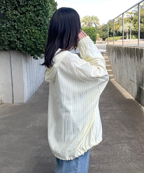 CRB(シーアールビー)の「ストライプシアージップパーカー(パーカー・レディース・イエロー/ピンク/ブルー/オフホワイト・F)」の9枚目の写真