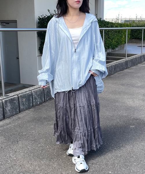 CRB(シーアールビー)の「ストライプシアージップパーカー(パーカー・レディース・イエロー/ピンク/ブルー/オフホワイト・F)」の16枚目の写真