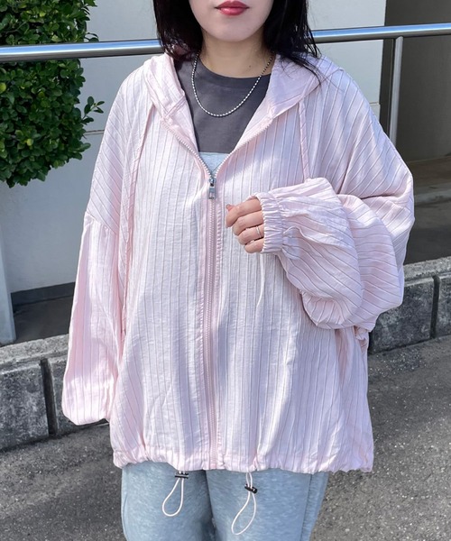CRB(シーアールビー)の「ストライプシアージップパーカー(パーカー・レディース・イエロー/ピンク/ブルー/オフホワイト・F)」の18枚目の写真