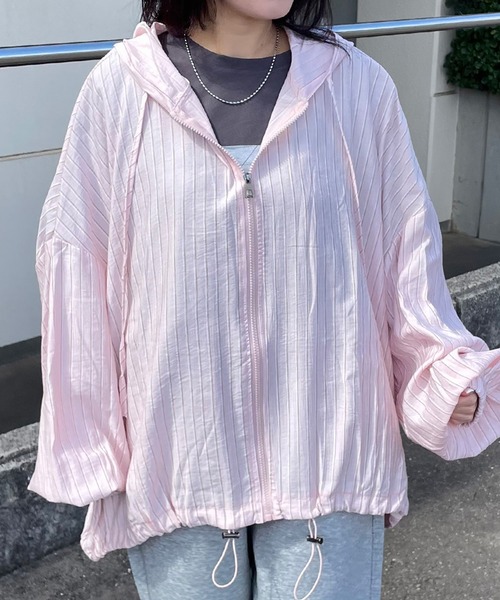CRB(シーアールビー)の「ストライプシアージップパーカー(パーカー・レディース・イエロー/ピンク/ブルー/オフホワイト・F)」の19枚目の写真