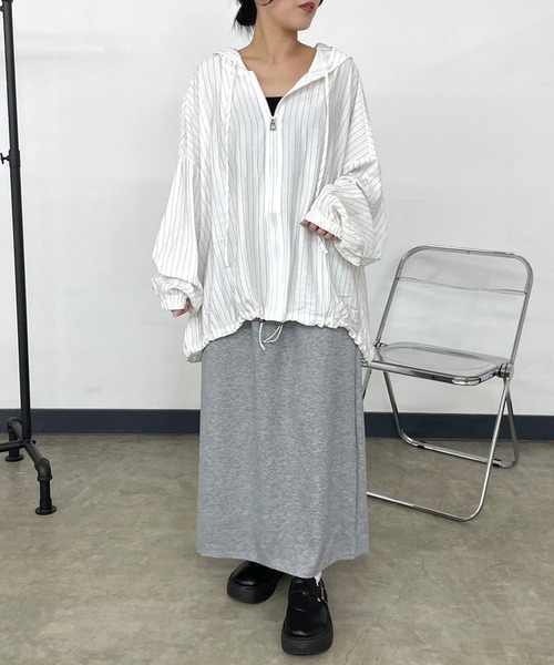 CRB(シーアールビー)の「ストライプシアージップパーカー(パーカー・レディース・イエロー/ピンク/ブルー/オフホワイト・F)」の5枚目の写真