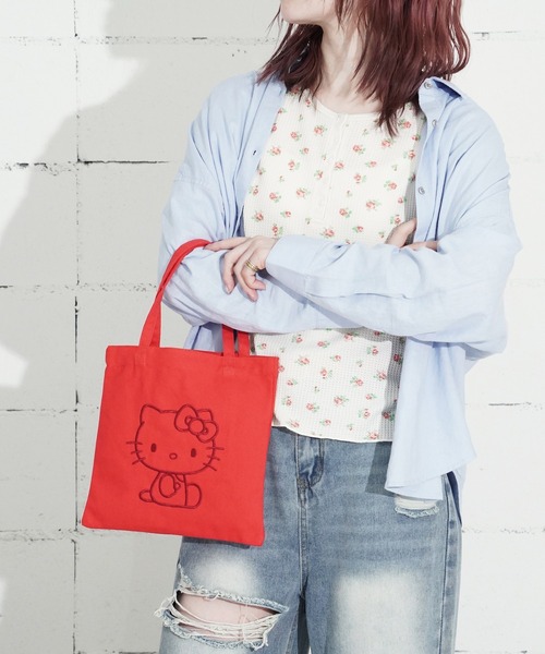 sanrio(サンリオ)の「"09"≪sanrio≫1ポケット キャンバス 刺繍 ミニ トートバッグ(トートバッグ・レディース・レッド/ラベンダー/ピンク/アイボリー/スカイブルー・ONE SIZE)」の19枚目の写真