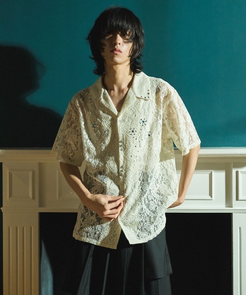 CAMPHOR WOOD(カンファーウッド)の「FLOWER BIJOU SHEER H/S SHIRTS / フラワーラインストーンシアH/Sシャツ(シャツ/ブラウス・メンズ・ブラック/ホワイト・LARGE/MEDIUM/SMALL)」の19枚目の写真