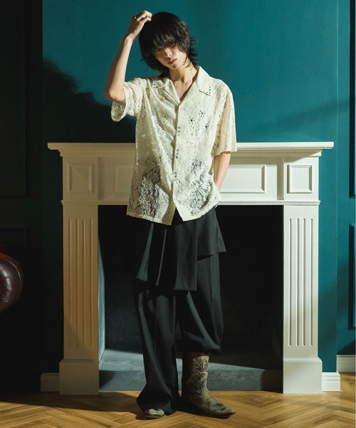 CAMPHOR WOOD(カンファーウッド)の「FLOWER BIJOU SHEER H/S SHIRTS / フラワーラインストーンシアH/Sシャツ(シャツ/ブラウス・メンズ・ブラック/ホワイト・LARGE/MEDIUM/SMALL)」の14枚目の写真