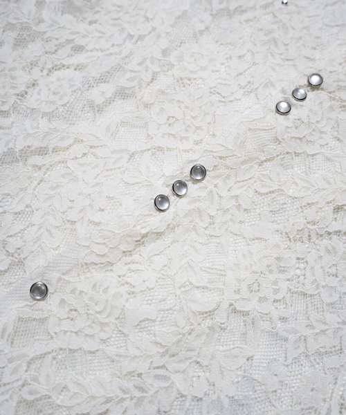 CAMPHOR WOOD(カンファーウッド)の「FLOWER BIJOU SHEER H/S SHIRTS / フラワーラインストーンシアH/Sシャツ(シャツ/ブラウス・メンズ・ブラック/ホワイト・LARGE/MEDIUM/SMALL)」の5枚目の写真