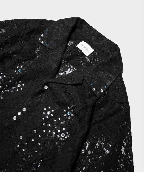 CAMPHOR WOOD(カンファーウッド)の「FLOWER BIJOU SHEER H/S SHIRTS / フラワーラインストーンシアH/Sシャツ(シャツ/ブラウス・メンズ・ブラック/ホワイト・LARGE/MEDIUM/SMALL)」の8枚目の写真