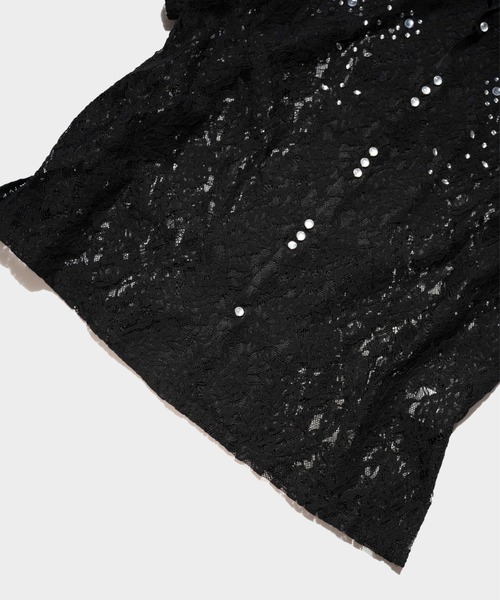 CAMPHOR WOOD(カンファーウッド)の「FLOWER BIJOU SHEER H/S SHIRTS / フラワーラインストーンシアH/Sシャツ(シャツ/ブラウス・メンズ・ブラック/ホワイト・LARGE/MEDIUM/SMALL)」の12枚目の写真